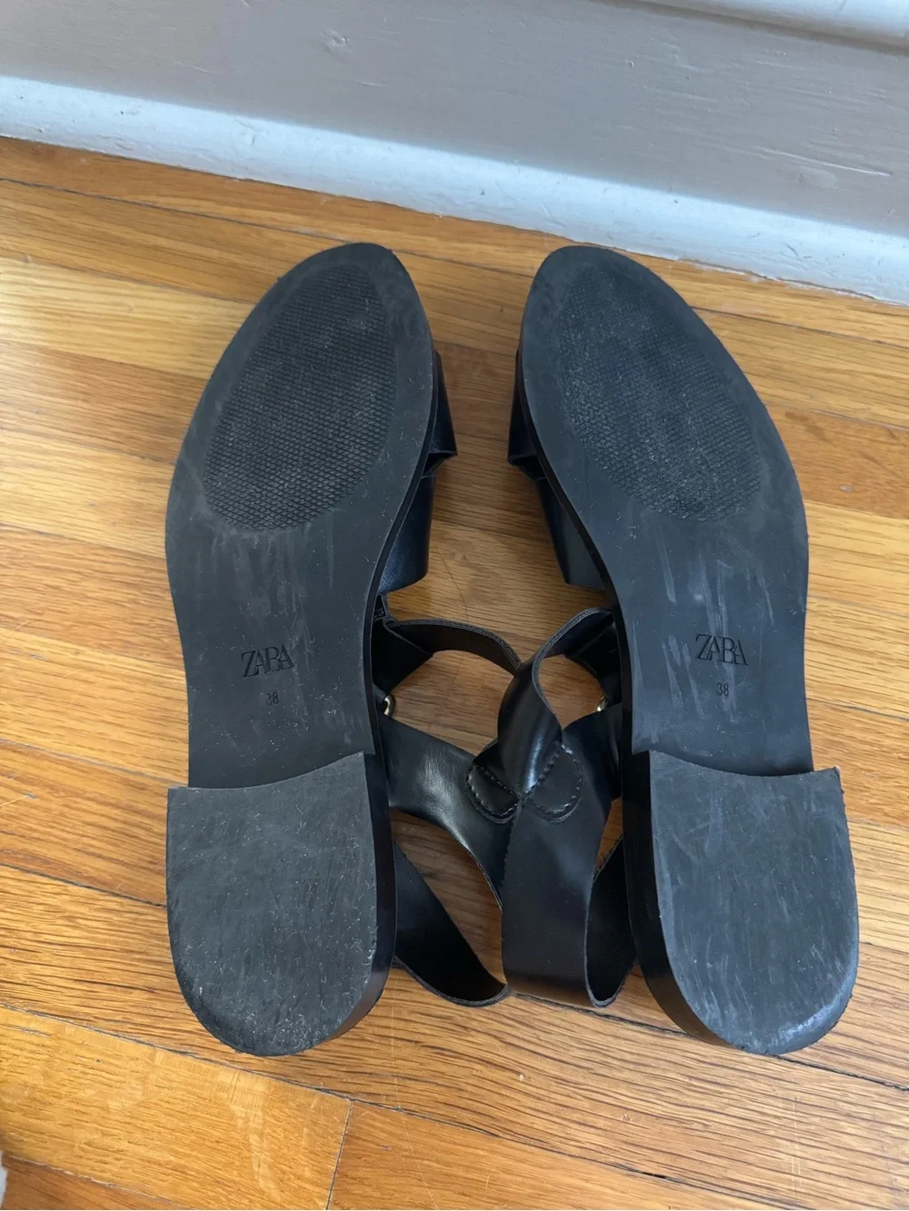 ZARA Black Woven Leather Fisherman Sandals - Picture 5 of 5